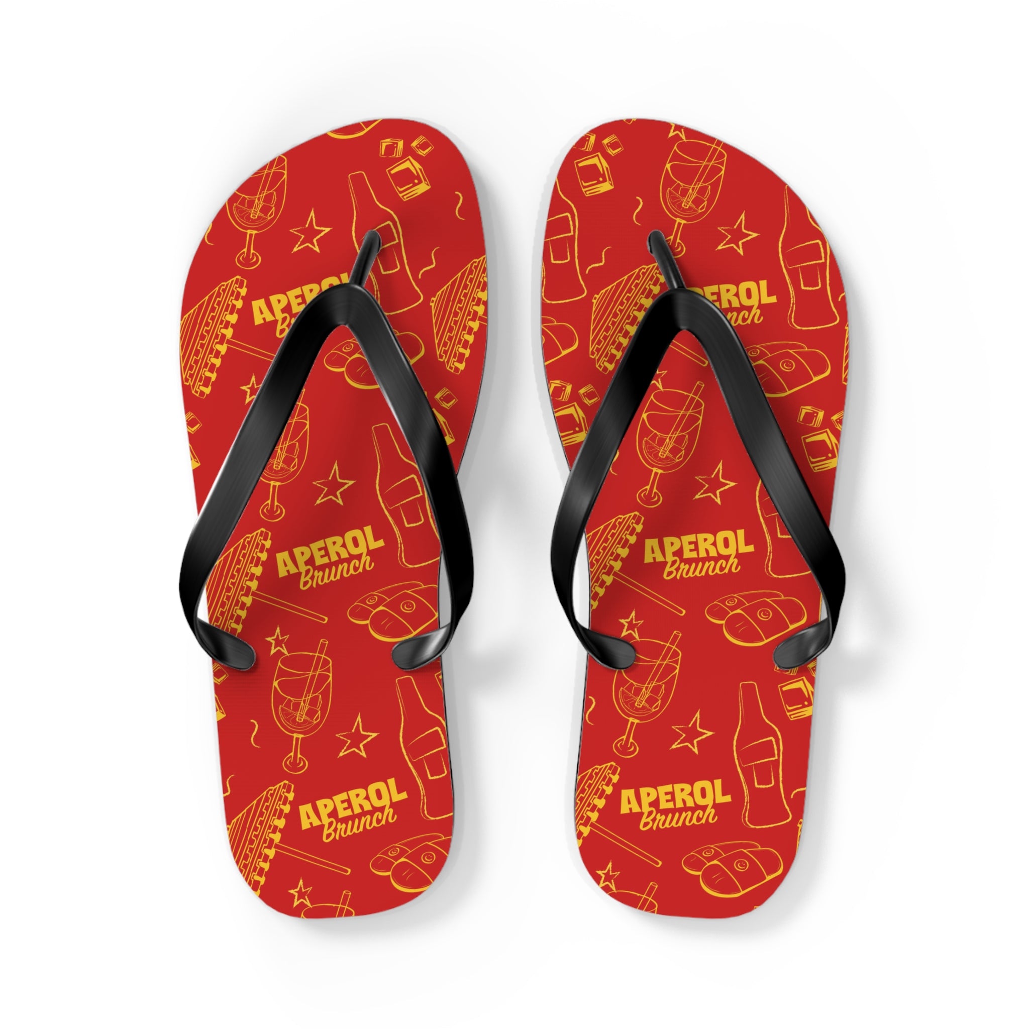 Aperol Brunch Flip Flops – Red Brunch Inspired Design