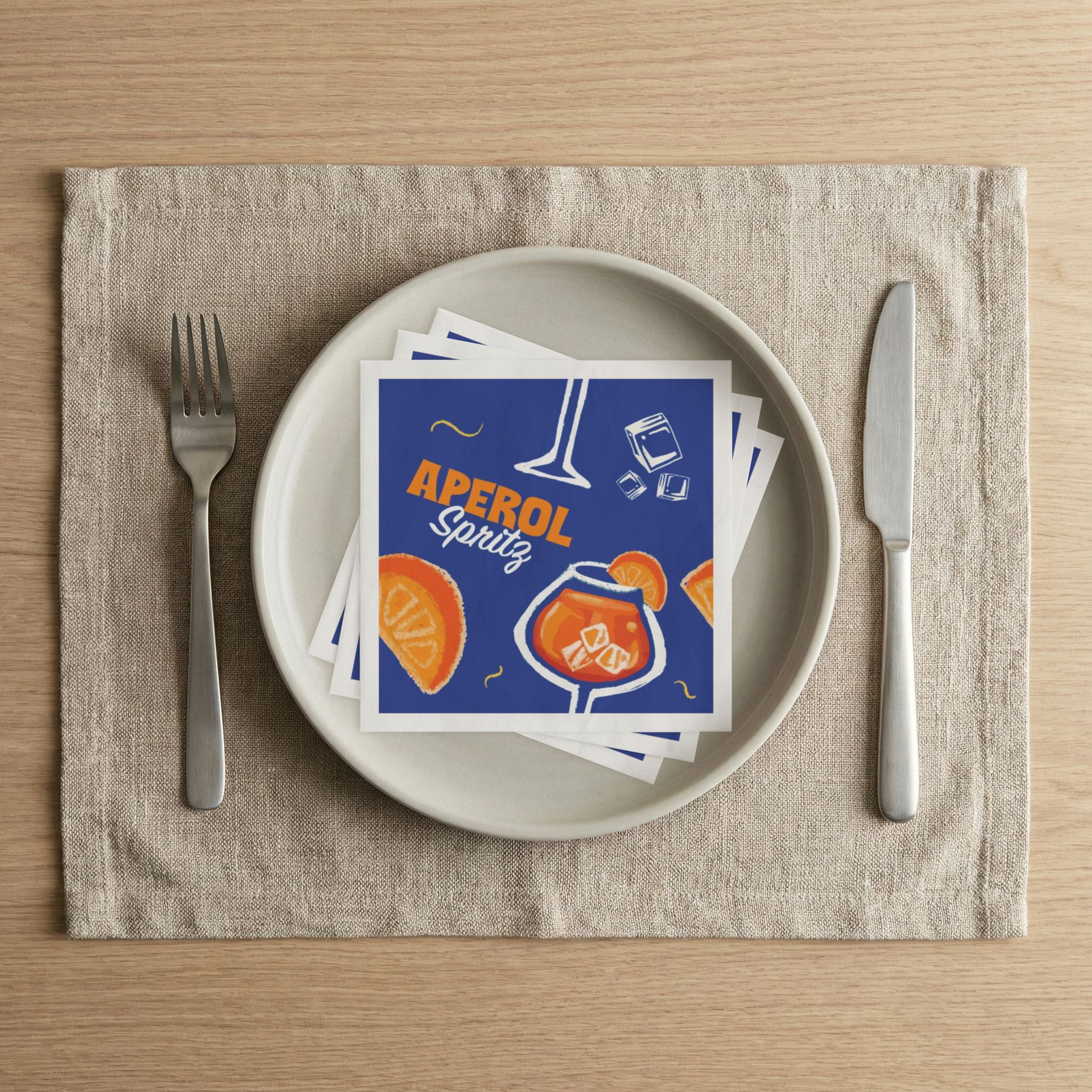 Aperol Spritz Cocktail Napkins – Festive Orange Drink Party Napkins