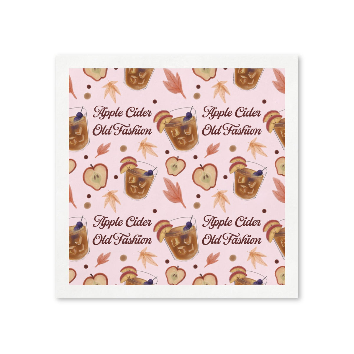 Apple Cider Old Fashioned 50pcs Napkins — Light Pink Apple Cider Collection Inspired Design