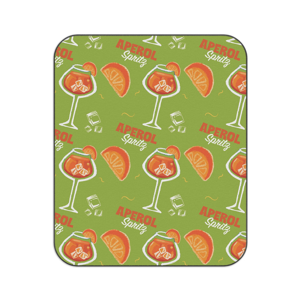 Aperol Spritz Picnic Blanket — Green Aperol Inspired Design