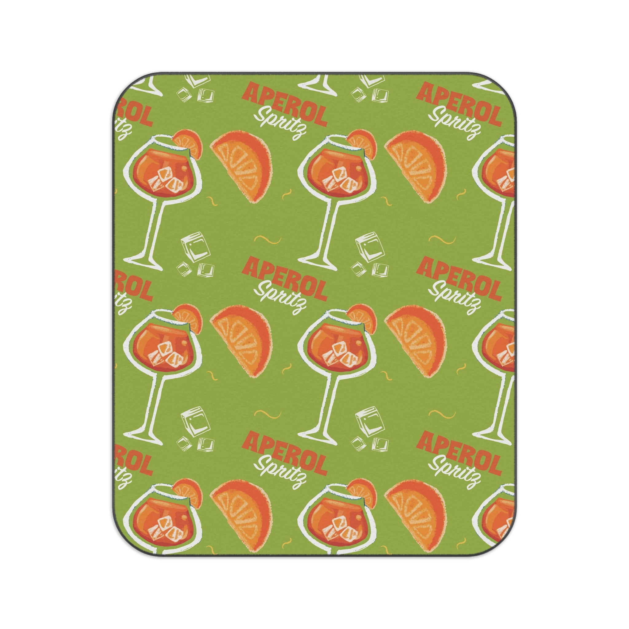 Aperol Spritz Picnic Blanket — Green Aperol Inspired Design