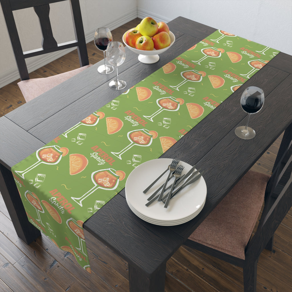 Aperol Spritz Table Runner – Green Cocktail Party Decor
