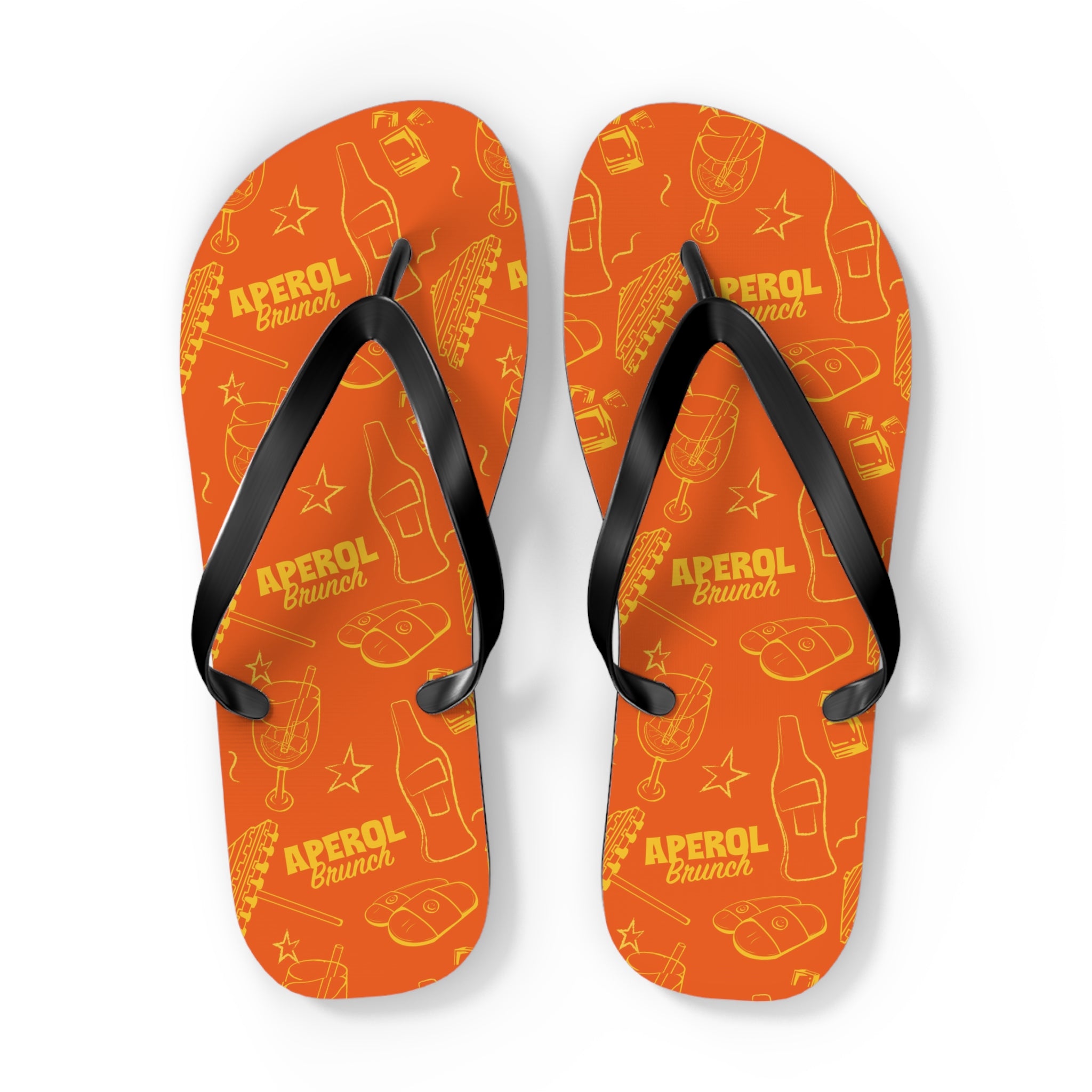 Aperol Brunch Flip Flops – Orange and Yellow Brunch Collection Inspired Design