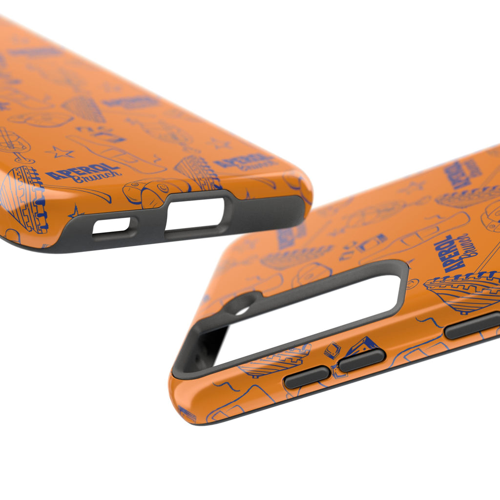 Aperol Brunch Collection Tough Phone Case — Orange and Blue Aperol Inspired Design