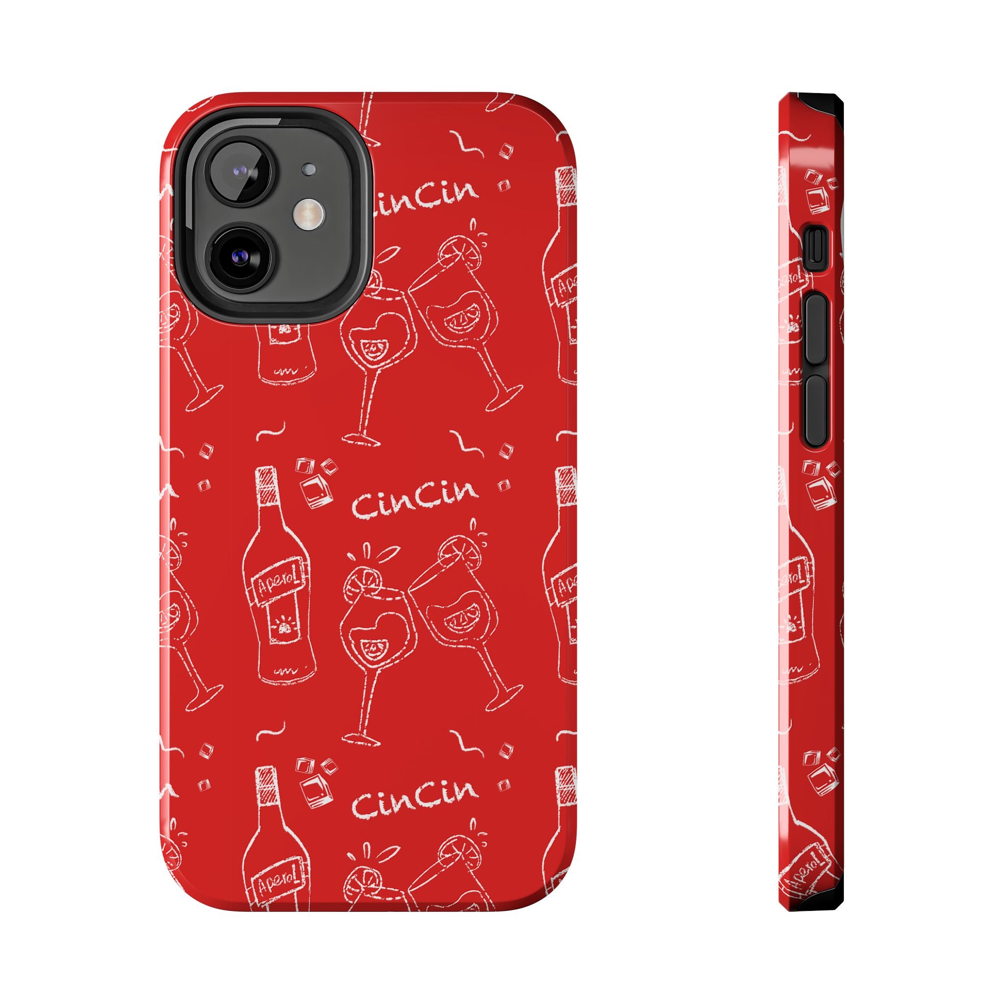 Cin Cin Spritz Tough Phone Case — Red Citrus Cocktail Pattern