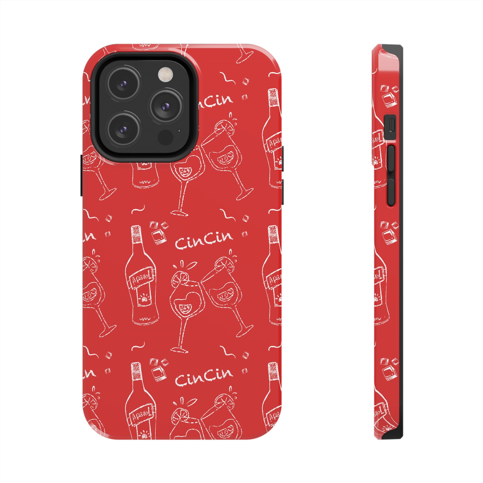 Cin Cin Spritz Tough Phone Case — Red Citrus Cocktail Pattern