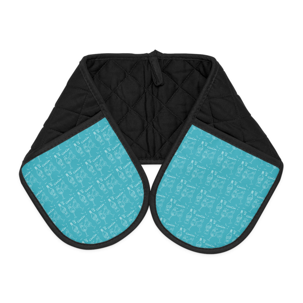 CinCin Double Oven Mitt — Turquoise Aperol Kitchen Decor