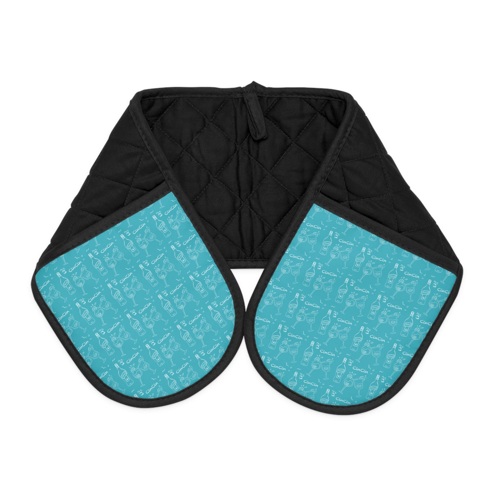 CinCin Double Oven Mitt — Turquoise Aperol Kitchen Decor