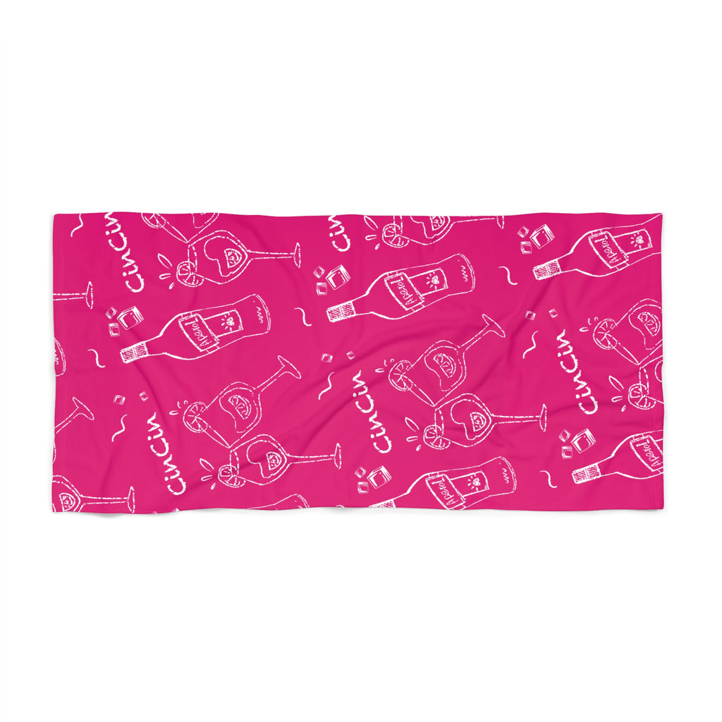 Cin Cin Spritz Beach Towel — Pink Aperol Inspired Design