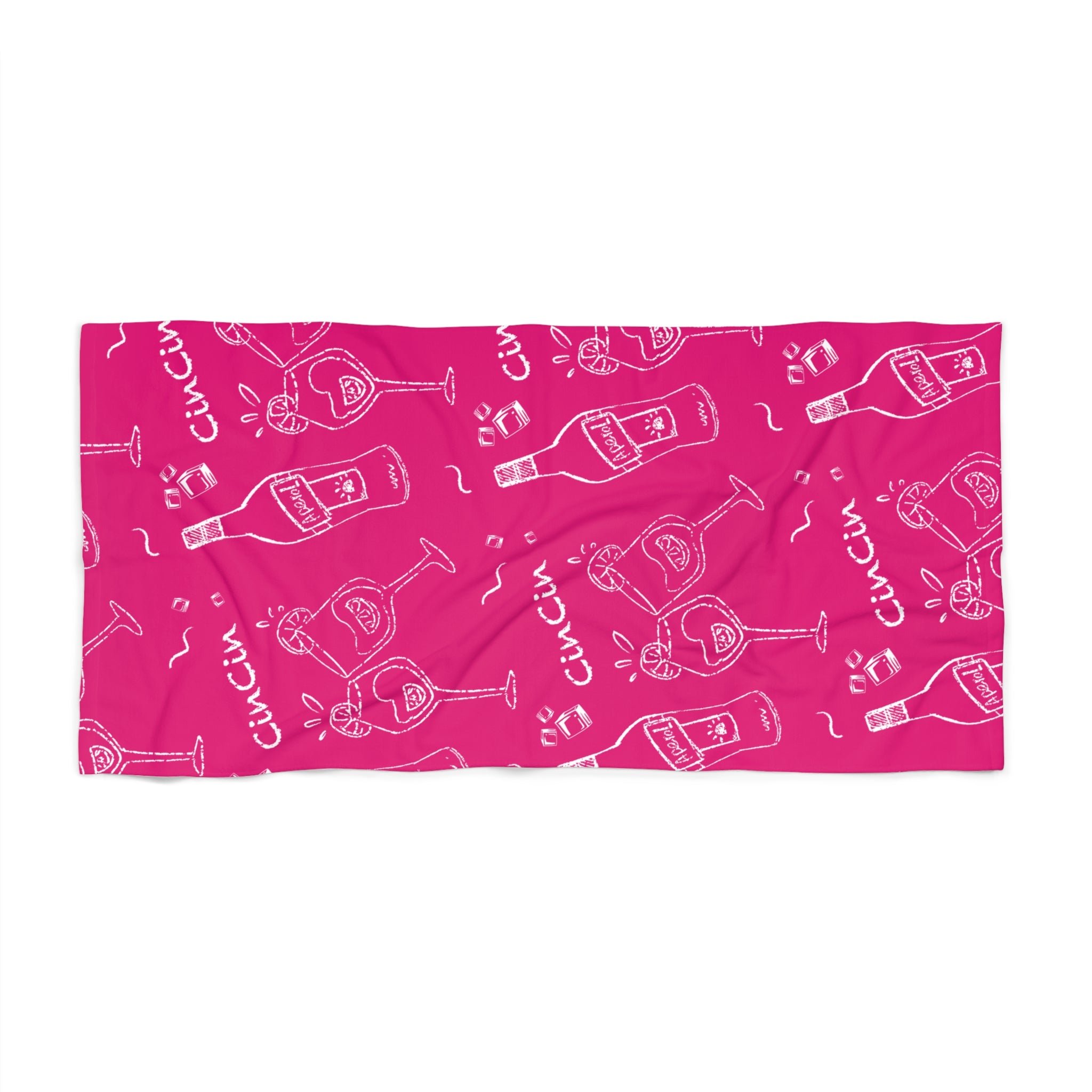Cin Cin Spritz Beach Towel — Pink Aperol Inspired Design