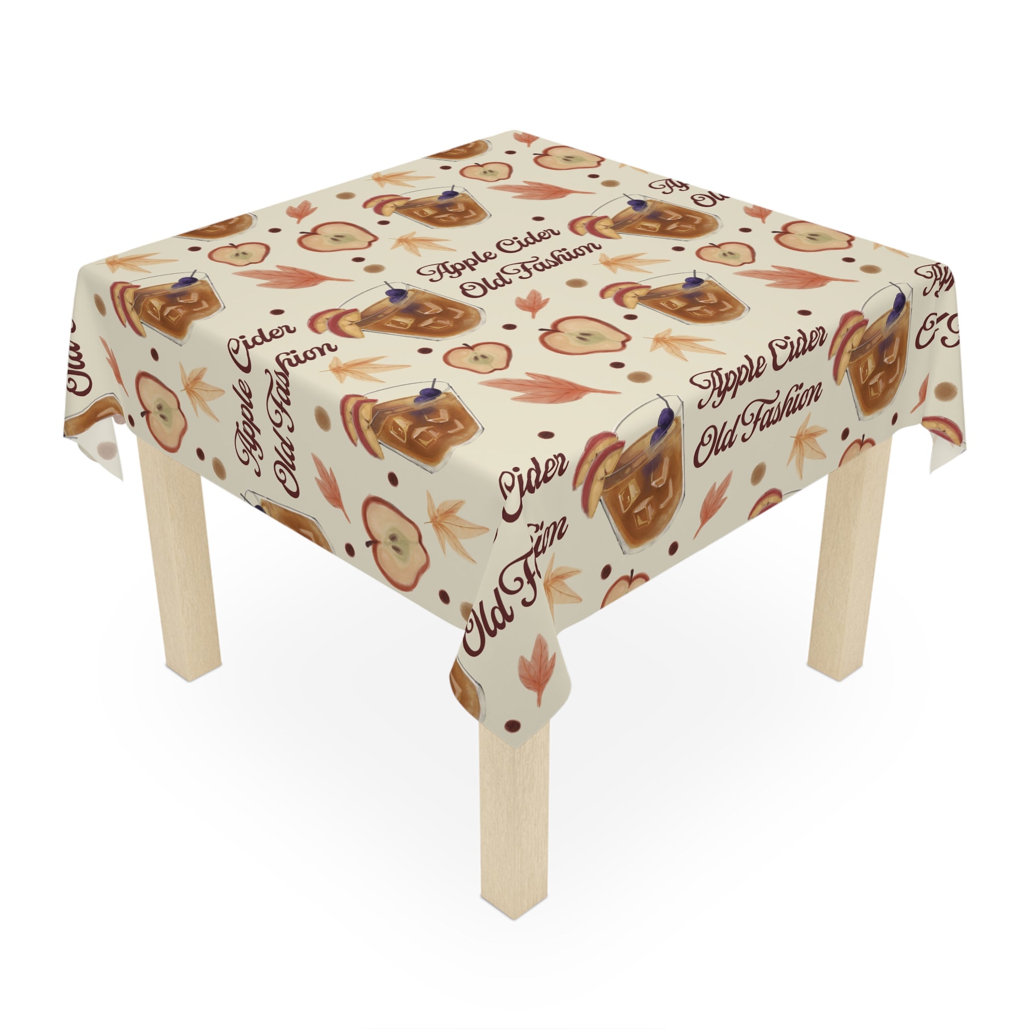 Apple Cider Old Fashioned Tablecloth — Beige Apple Cider Collection Inspired Design