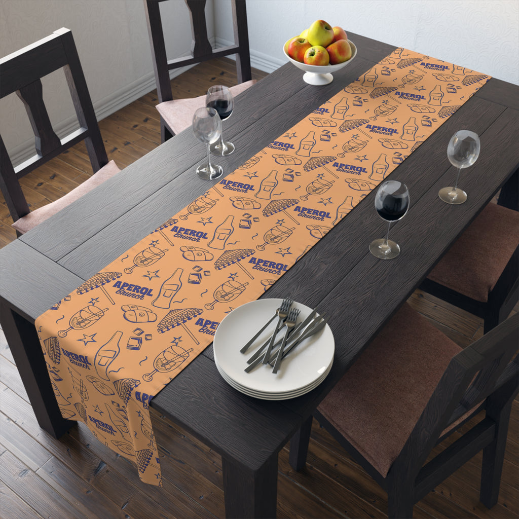 Aperol Brunch Table Runner — Orange Citrus Summer Decor