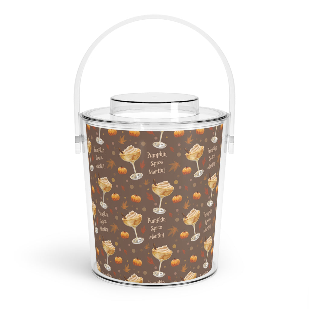 Pumpkin Spice Martini Ice Bucket with Tongs — Brown Pumpkin Collection Inspired Design