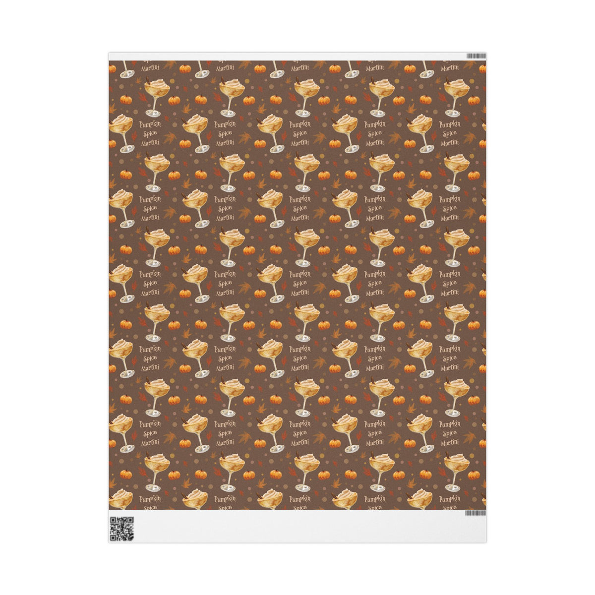 Pumpkin Spice Martini Wrapping Paper Roll – Brown Pumpkin Collection Inspired Design