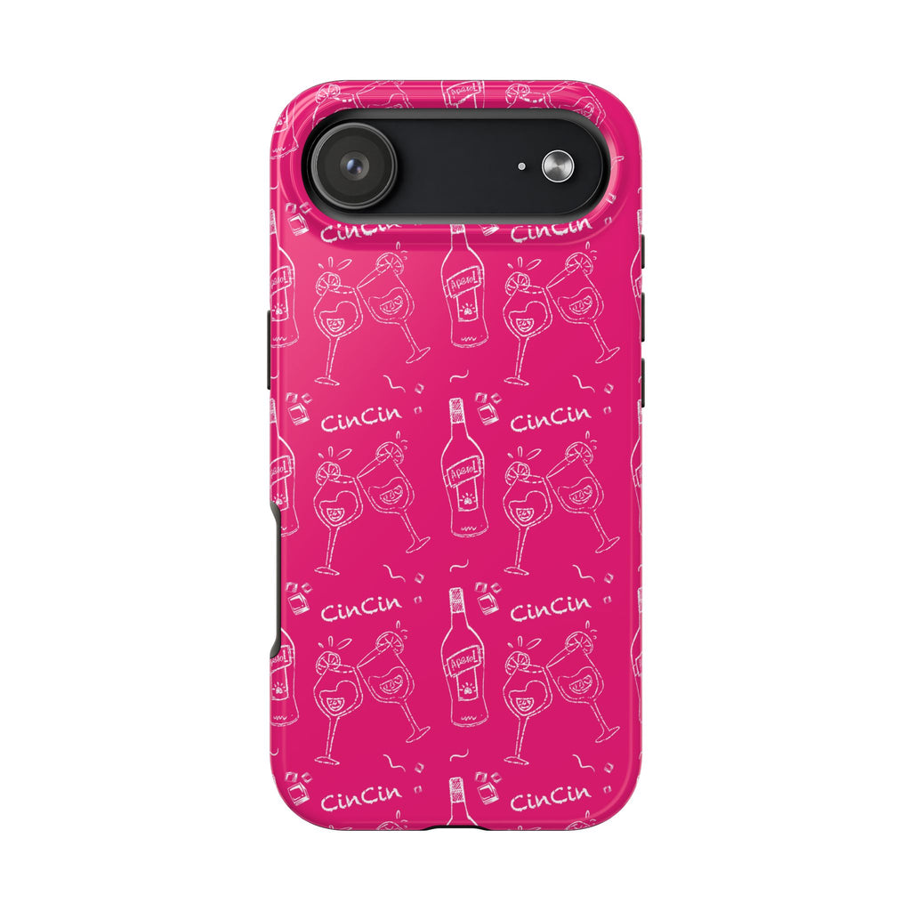 Cin Cin Spritz Tough Phone Case — Magenta Citrus Cocktail Pattern