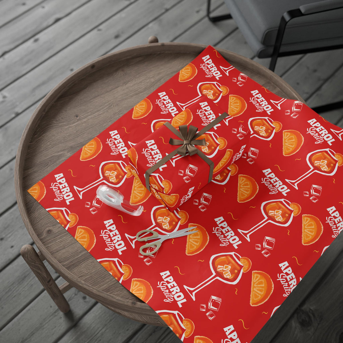 Aperol Spritz Peel Wrapping Paper Roll — Aperol Red Collection Inspired Design