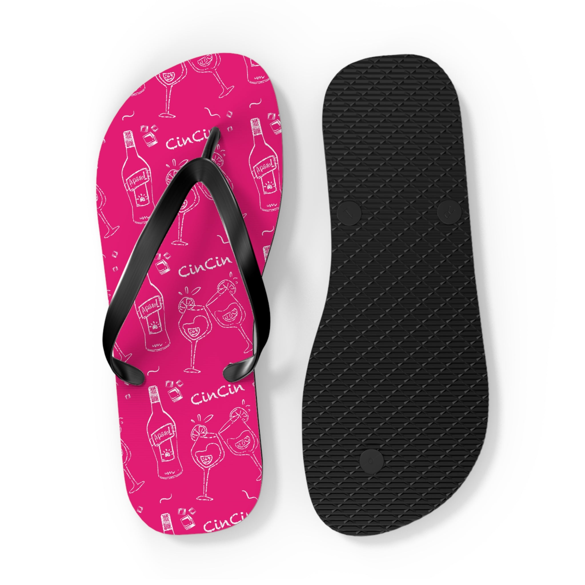 Cin Cin Pink Flip Flops — Pink Cin Cin Collection Inspired Design