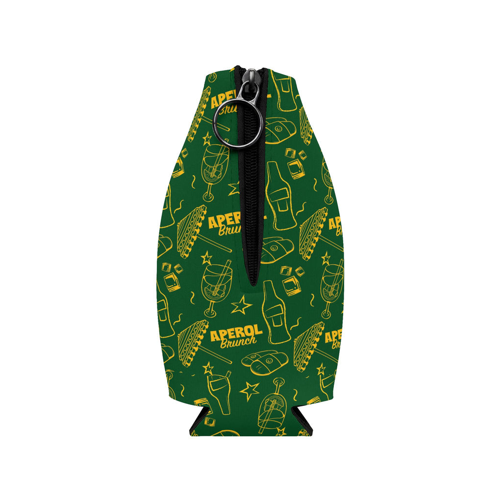 Aperol Brunch Zip-Up Bottle Cooler Sleeve — Green Brunch Collection Inspired Design
