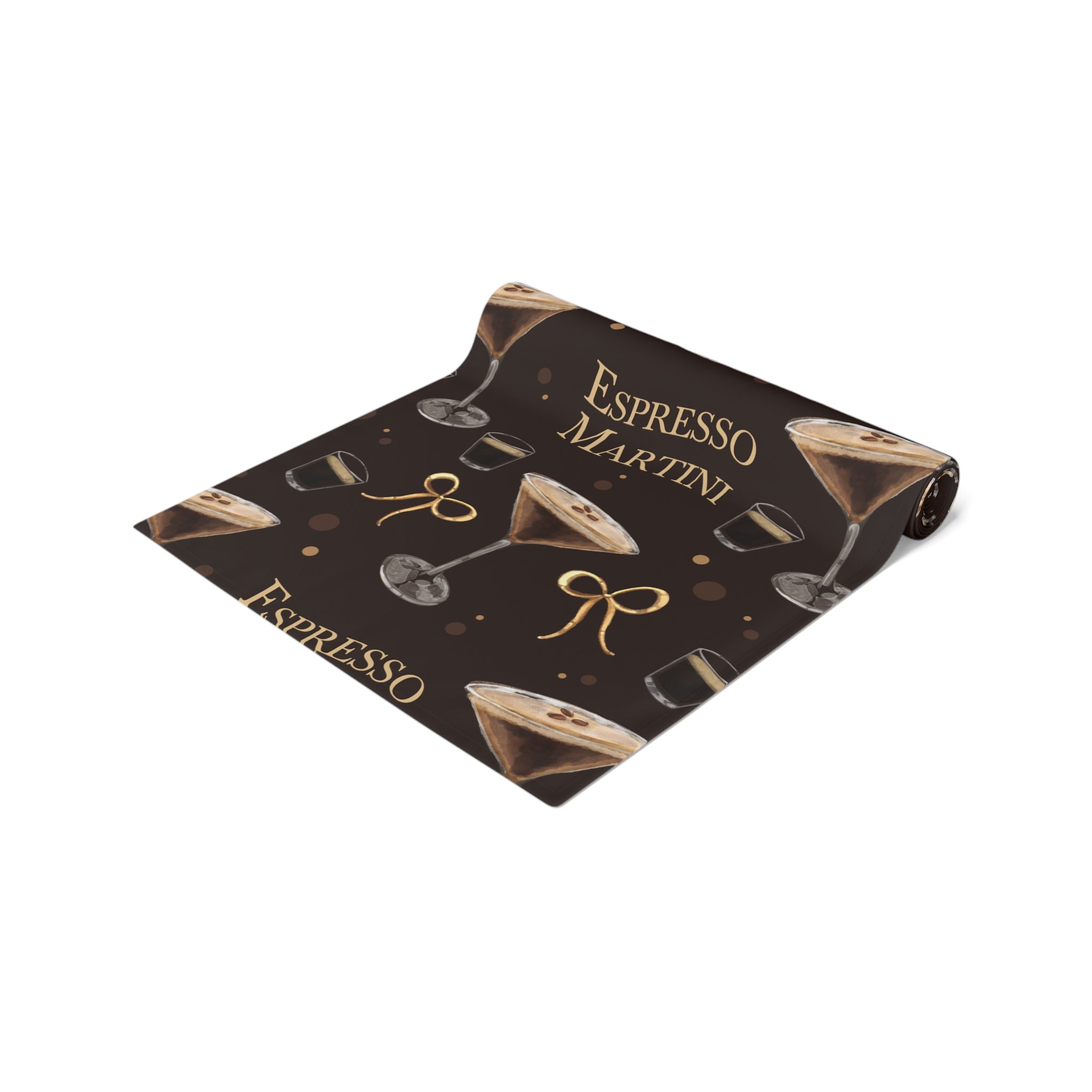 Espresso Martini Table Runner — Dark Brown Espresso Collection Inspired Design
