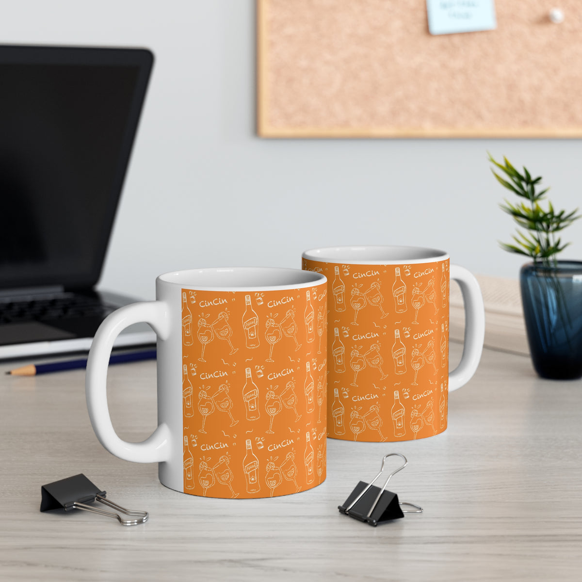 Cin Cin 11oz Coffee Mug — Orange Cin Cin Collection Inspired Design