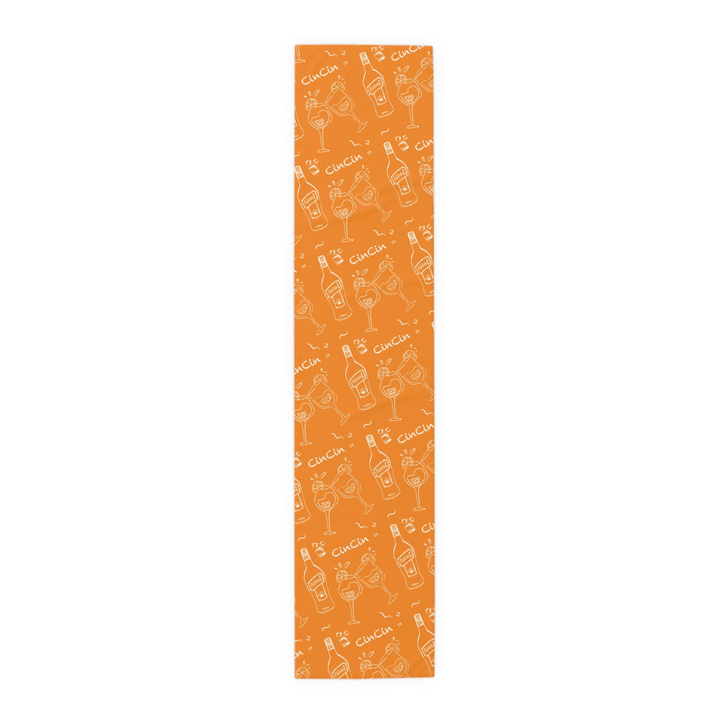 Cin Cin Spritz Table Runner — Orange Citrus Cocktail Pattern