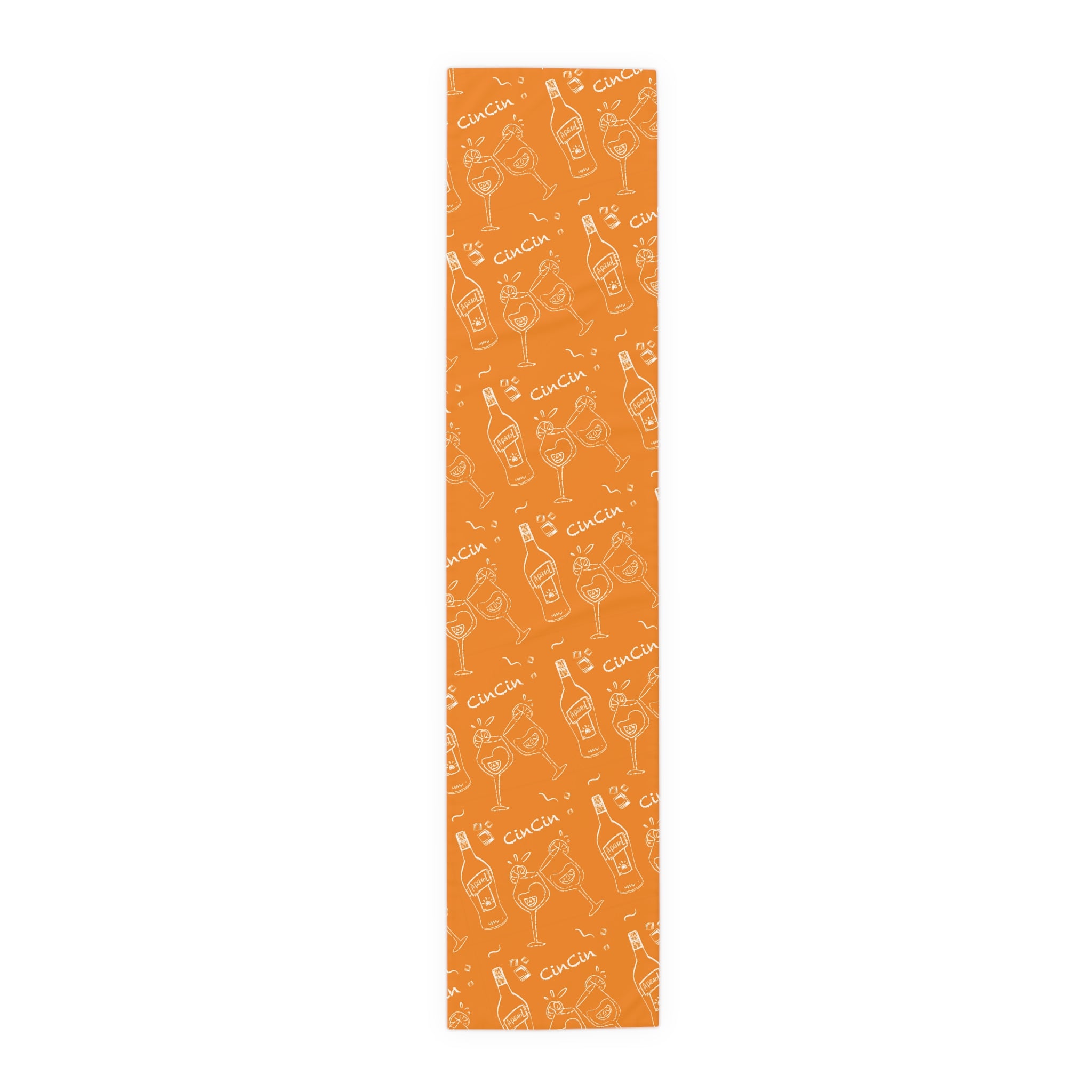Cin Cin Spritz Table Runner — Orange Citrus Cocktail Pattern
