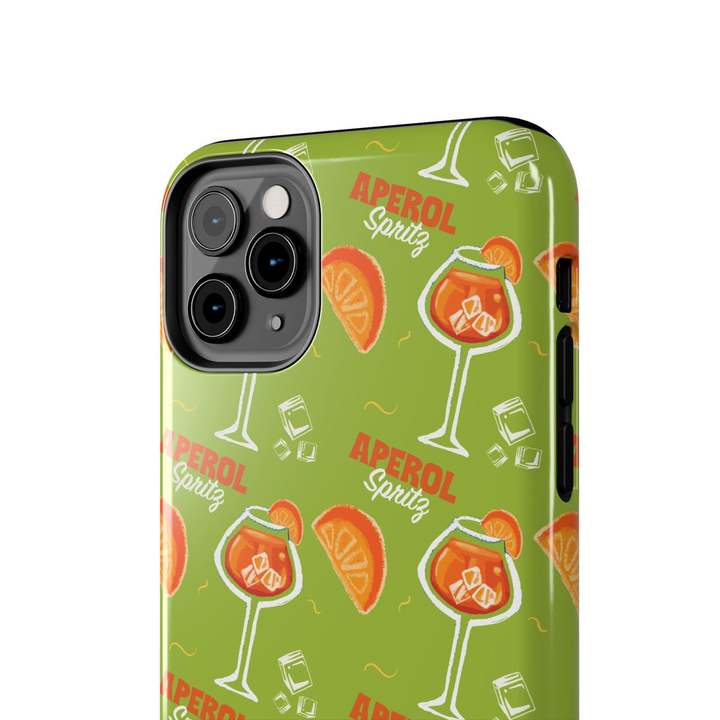 Aperol Spritz Pattern Tough Phone Case — Green Spritz Collection Inspired Design