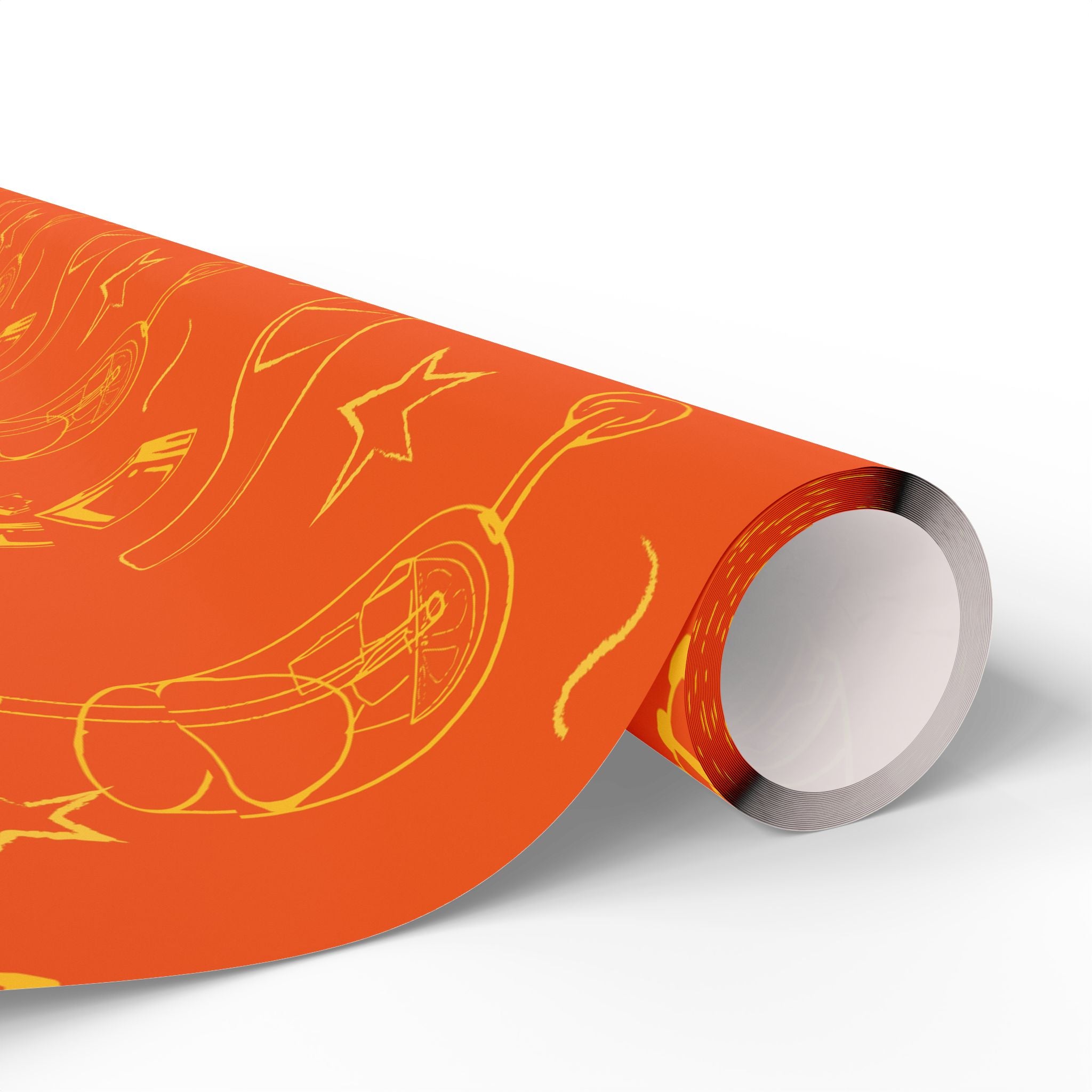 Aperol Brunch Peel Wrapping Paper Roll — Orange and Yellow Brunch Collection Inspired Design