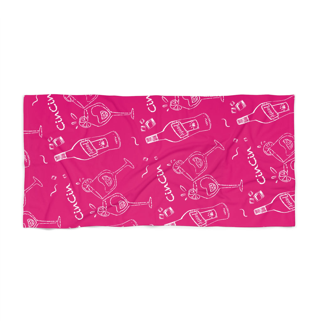 Cin Cin Spritz Beach Towel — Pink Aperol Inspired Design