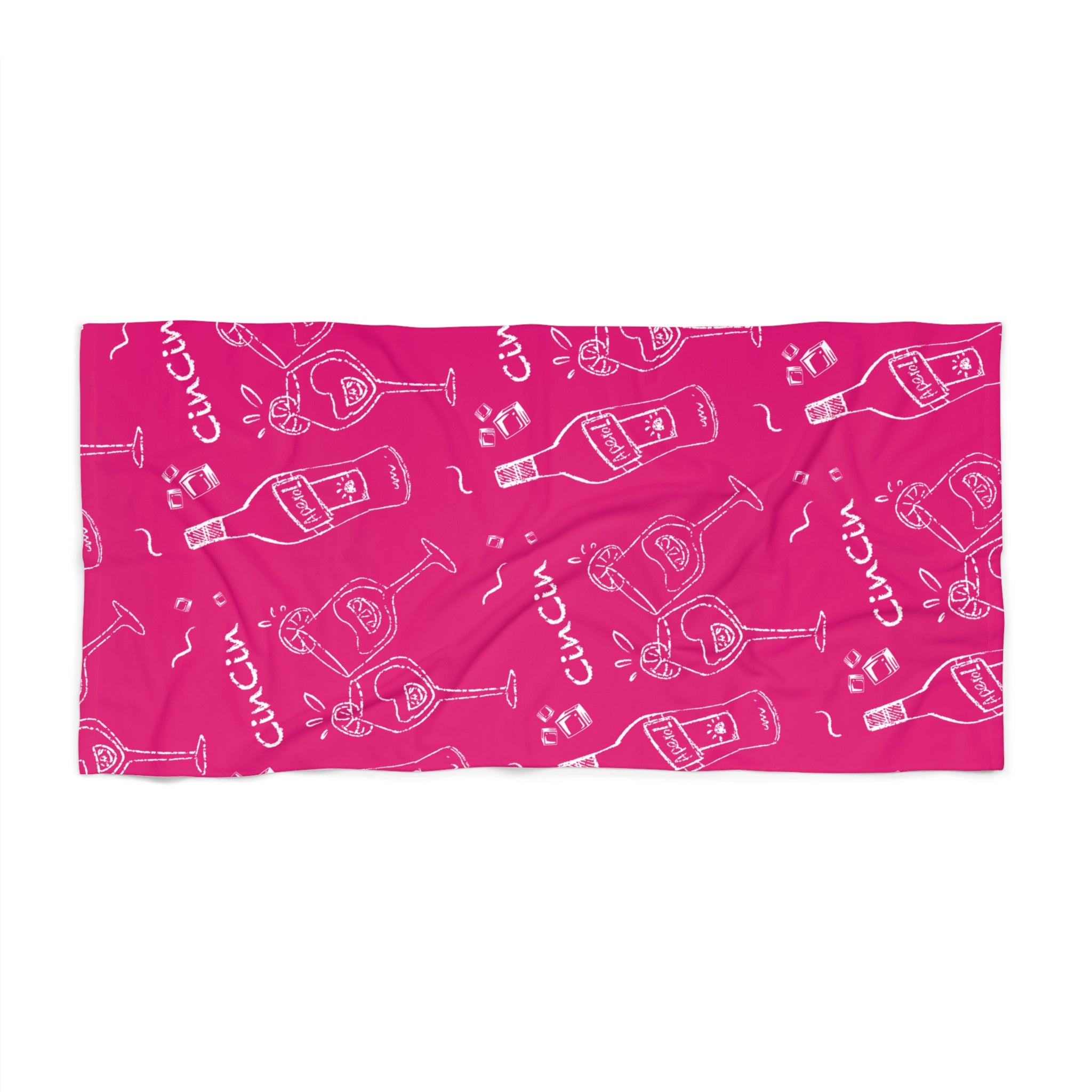 Cin Cin Spritz Beach Towel — Pink Aperol Inspired Design