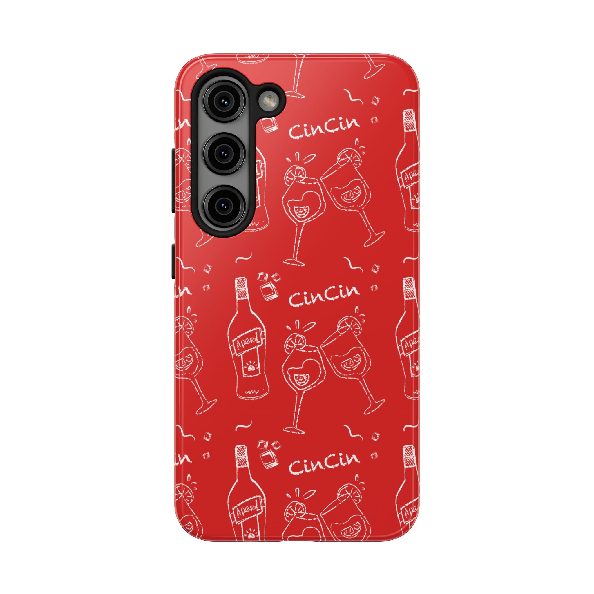Cin Cin Spritz Tough Phone Case — Red Citrus Cocktail Pattern