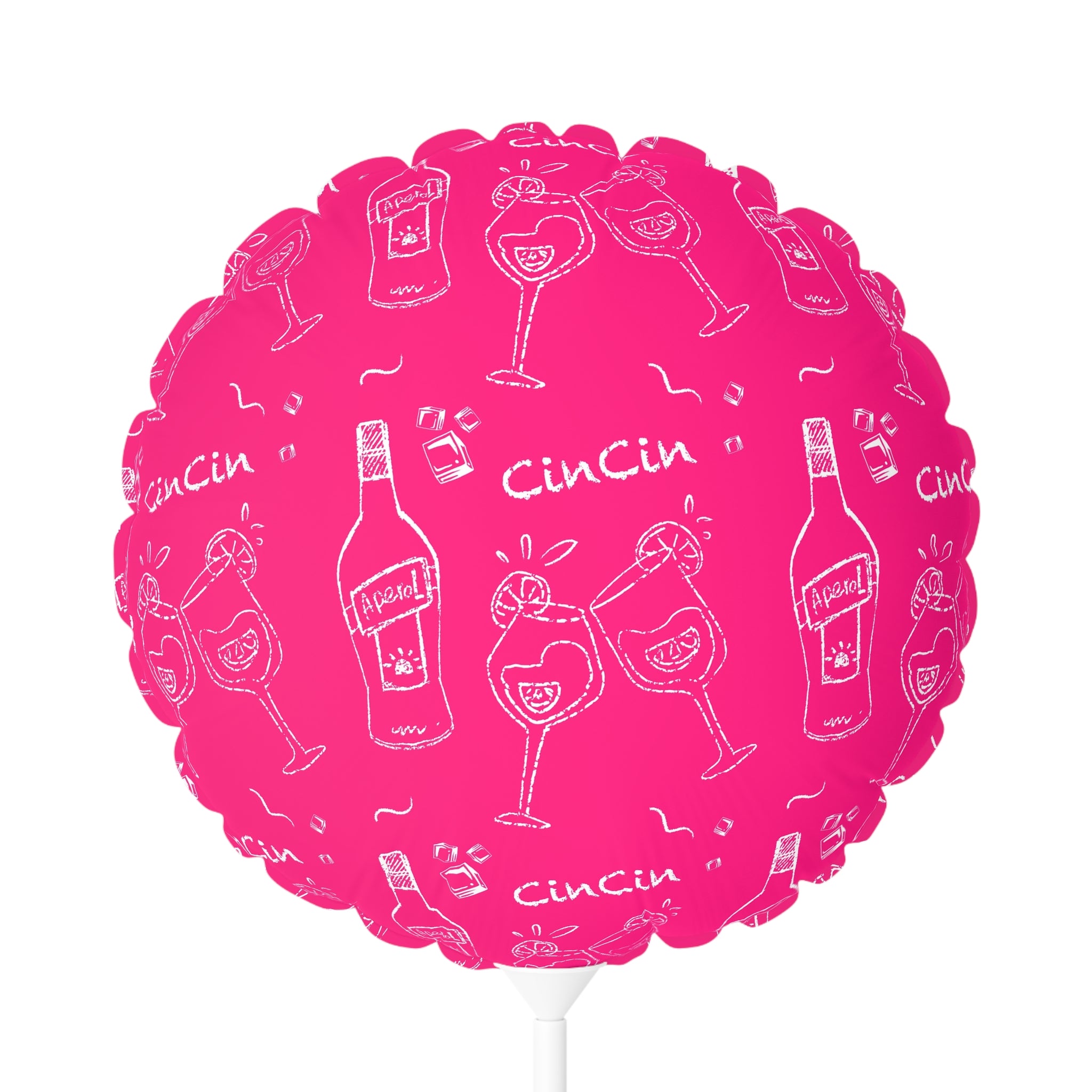 Cin Cin 11" Round Balloon — Pink Cin Cin Collection Inspired Design