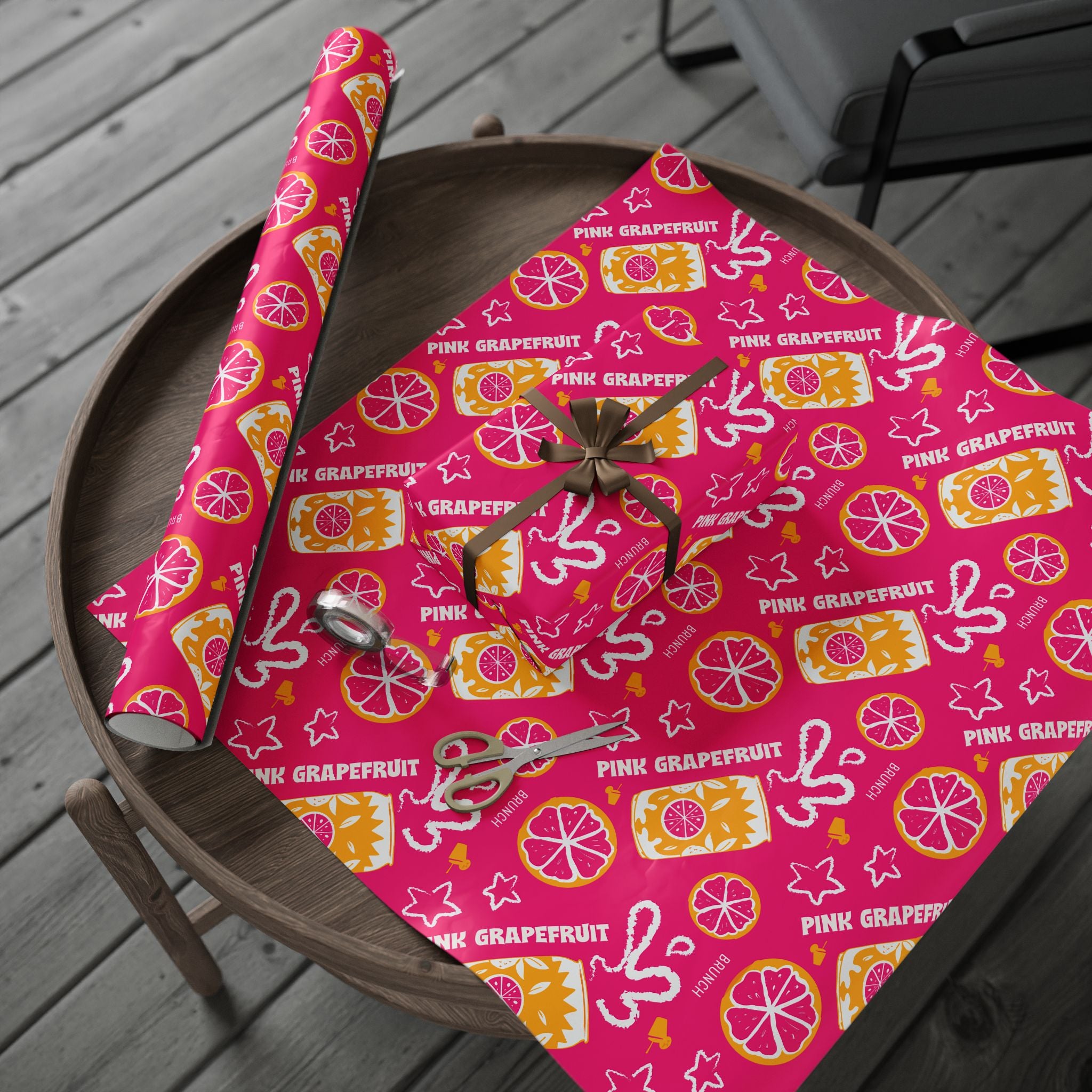 Grapefruit Fruit Brunch Peel Wrapping Paper Roll — Pink Grapefruit Brunch Collection Inspired Design