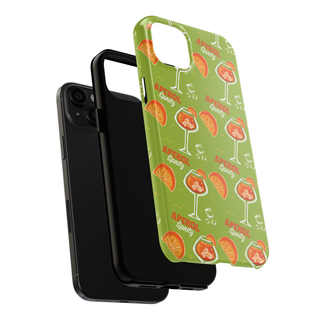 Aperol Spritz Pattern Tough Phone Case — Green Spritz Collection Inspired Design