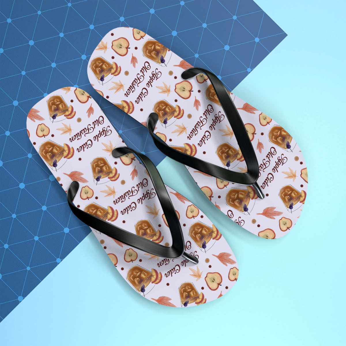 Apple Cider Old Fashioned Flip Flops — Light Violet Apple Cider Collection Inspired Design