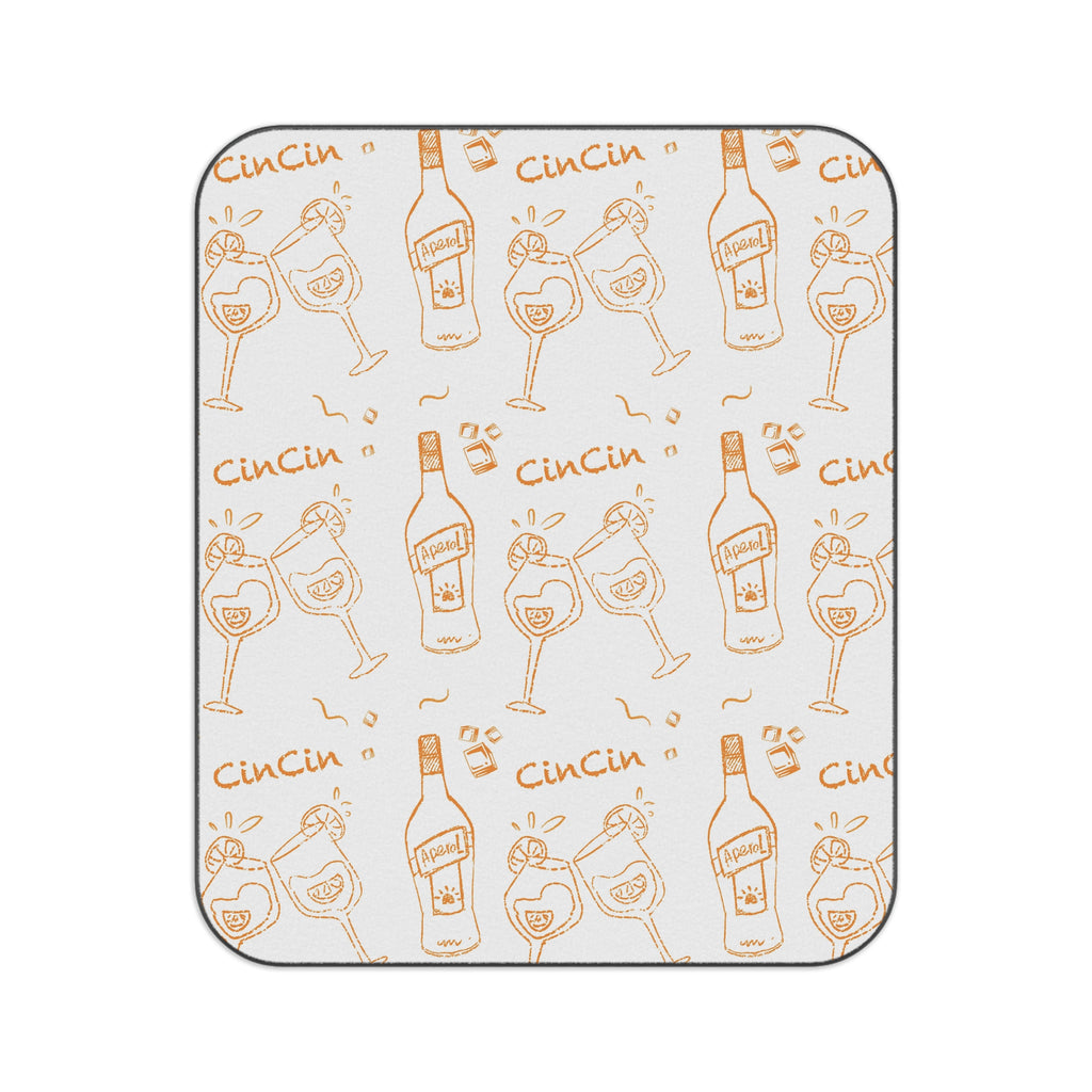 Cin Cin Cocktail Picnic Blanket — White & Orange Aperol Inspired Design