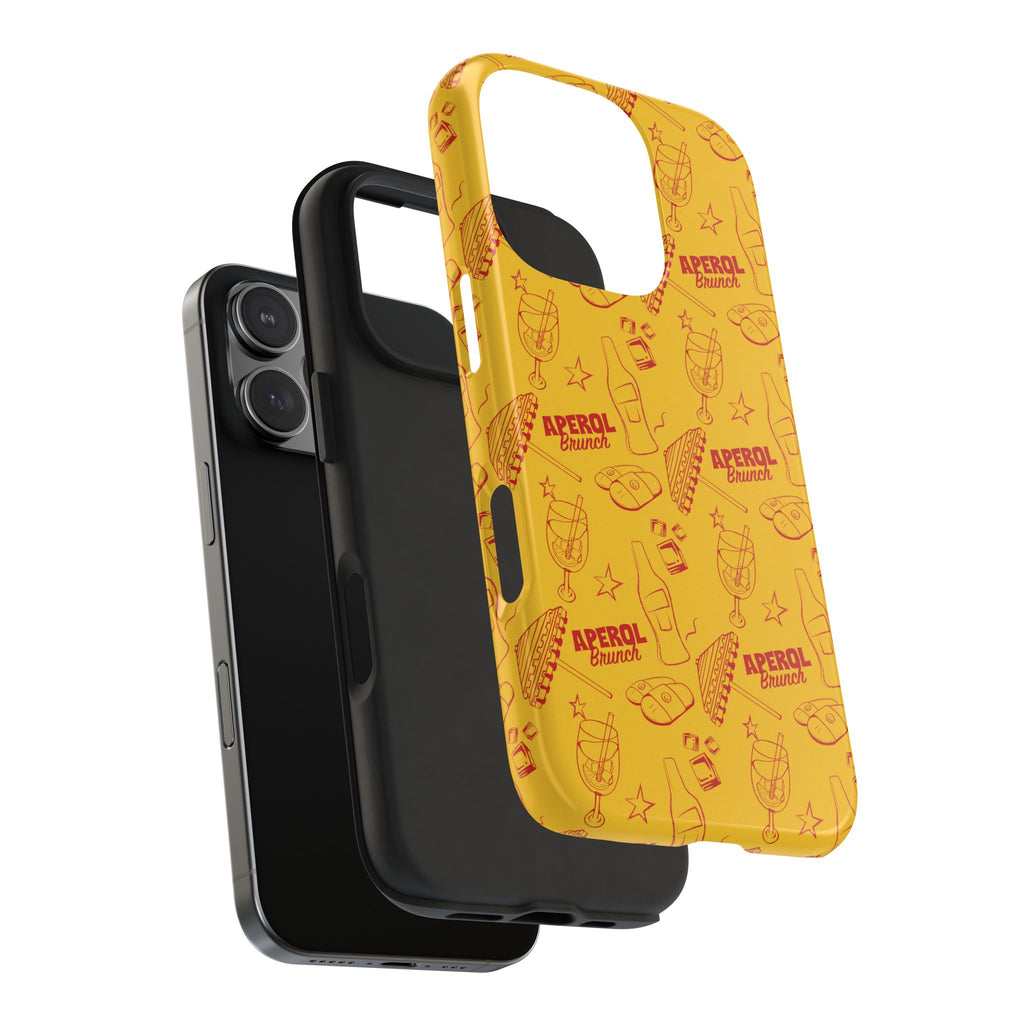 Aperol Brunch Tough Phone Case — Aperol Yellow Patterned Protective Cover