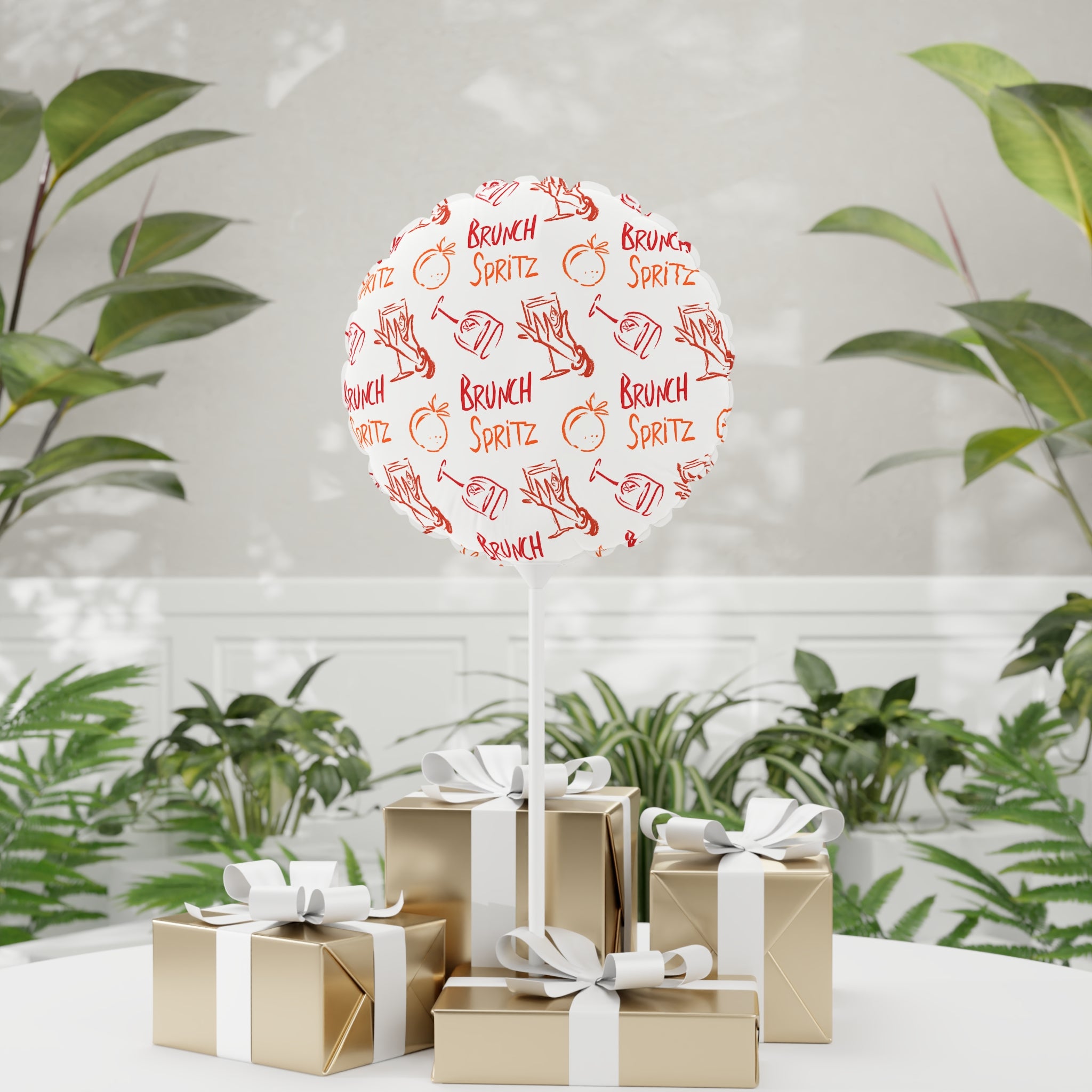 Brunch Spritz 11" Round Balloon — White Brunch Collection Inspired Design