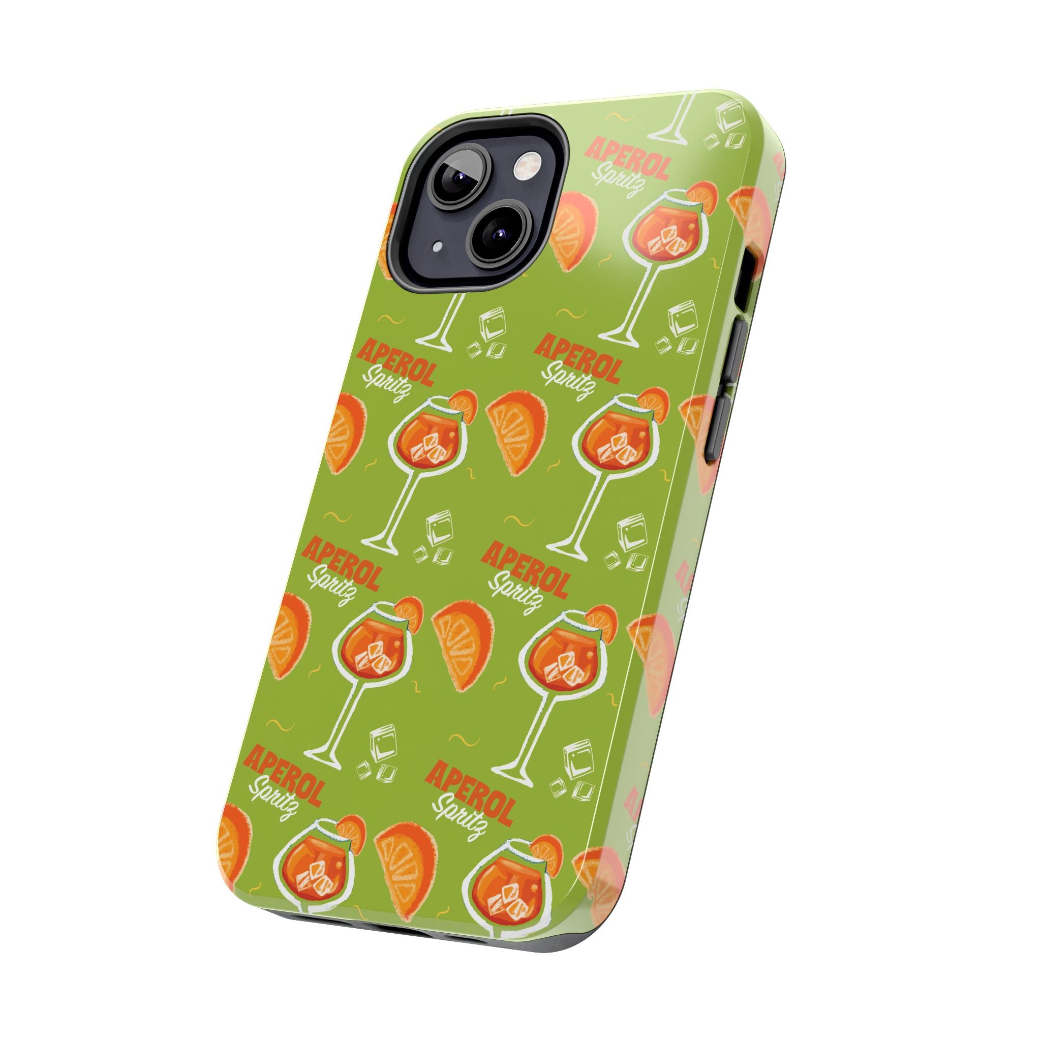Aperol Spritz Pattern Tough Phone Case — Green Spritz Collection Inspired Design