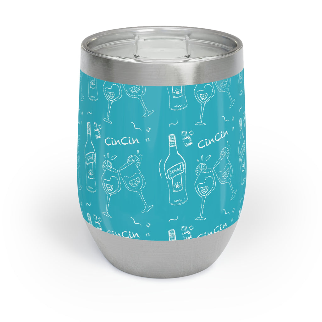 Cin Cin Cocktail Wine Tumbler — Turquoise Aperol Inspired Design