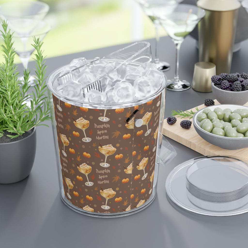 Pumpkin Spice Martini Ice Bucket with Tongs — Brown Pumpkin Collection Inspired Design