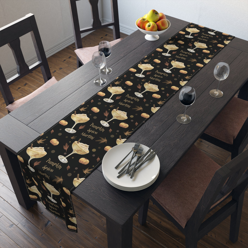 Pumpkin Spice Martini Table Runner — Black Pumpkin Collection Inspired Design