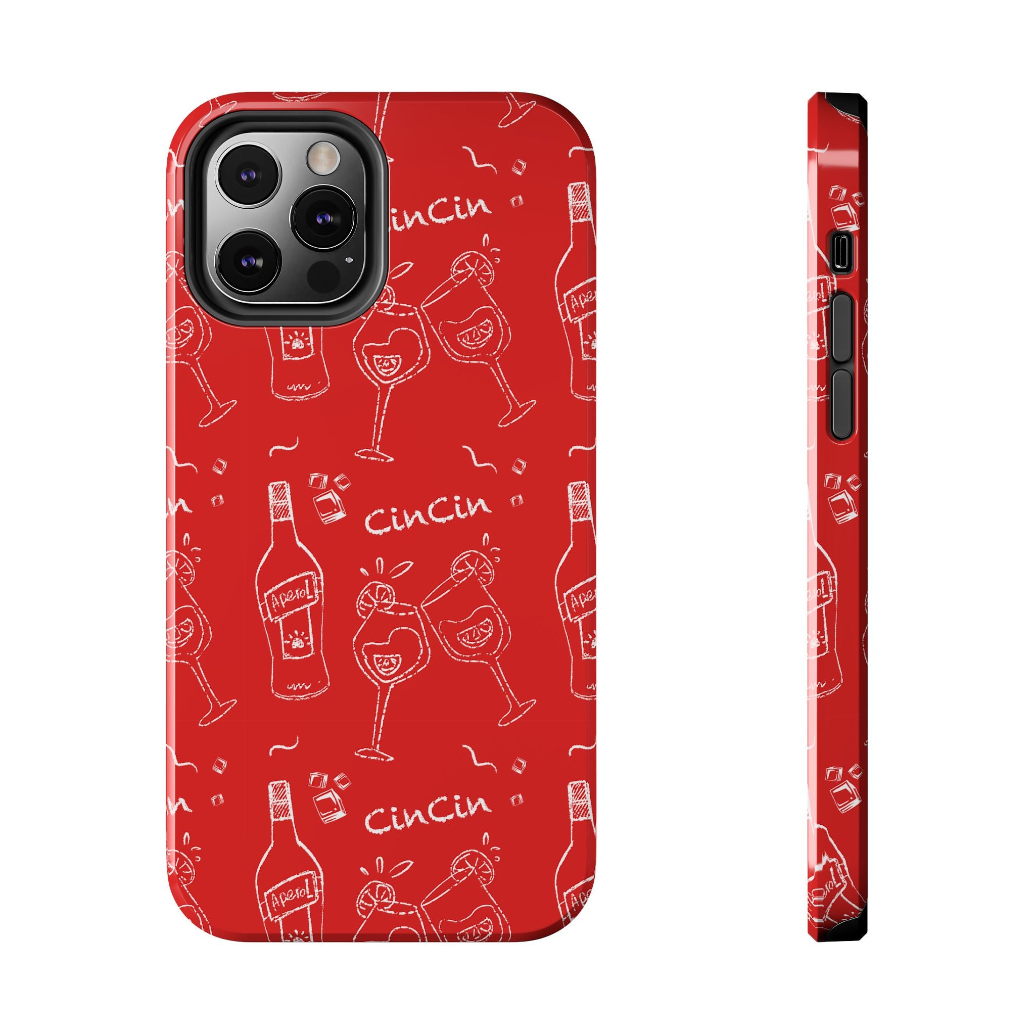 Cin Cin Spritz Tough Phone Case — Red Citrus Cocktail Pattern
