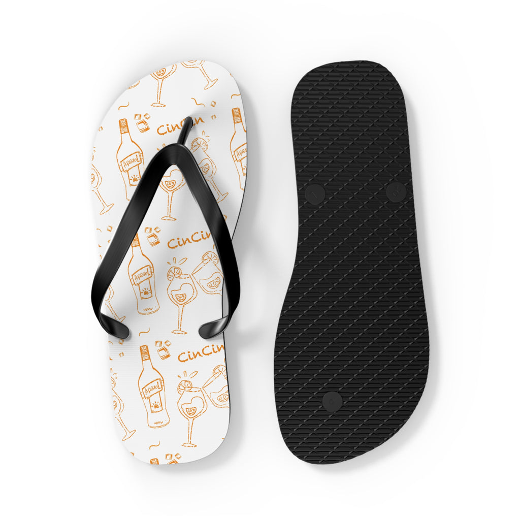 Cin Cin White Flip Flops — White Brunch Collection Inspired Design