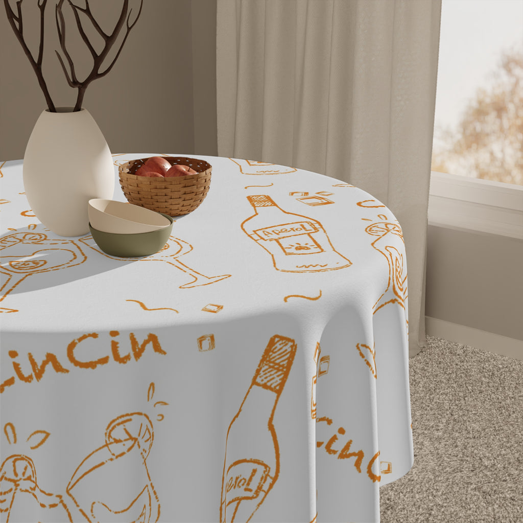 CinCin Brunch Tablecloth — White Cin Cin Brunch Collection Inspired Design