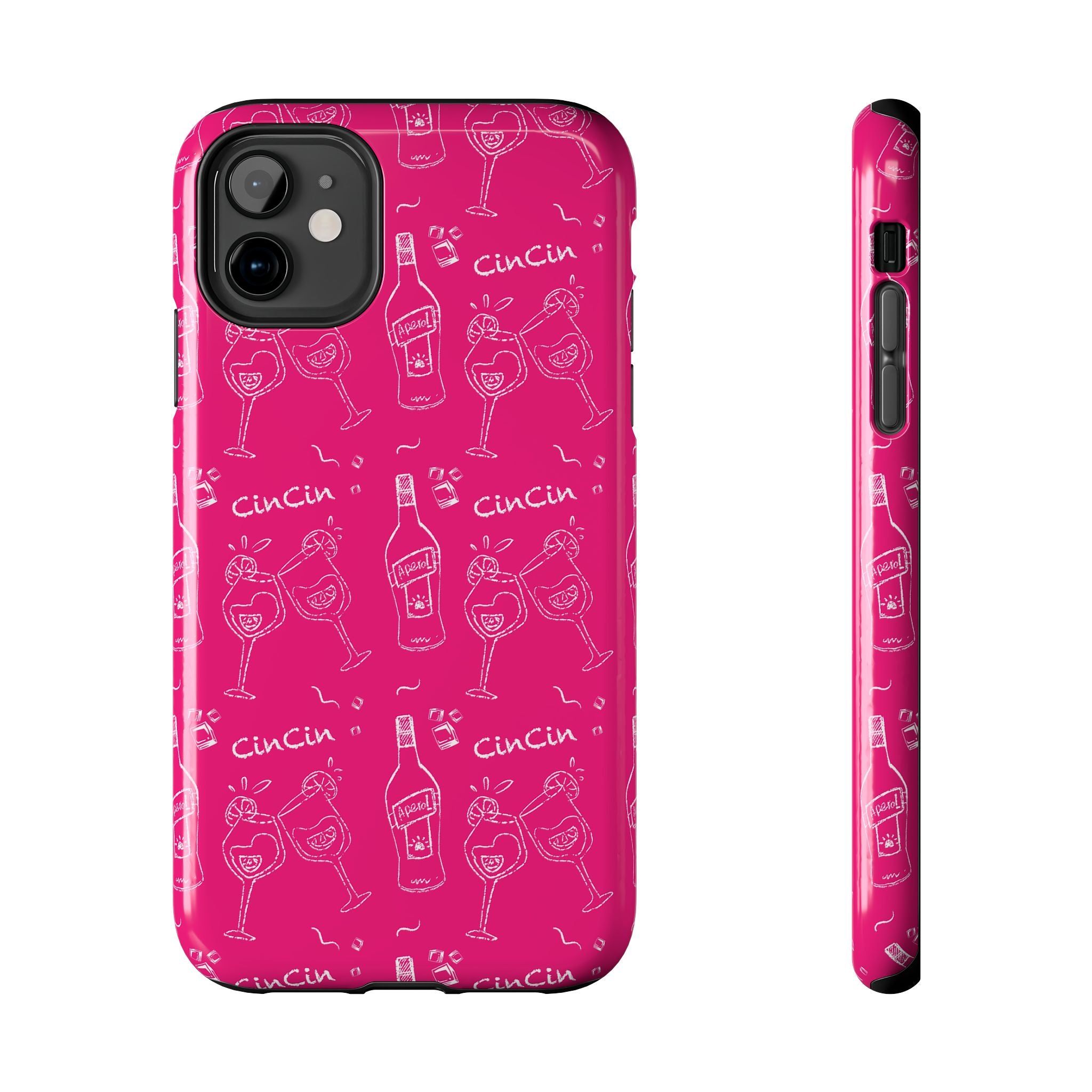 Cin Cin Spritz Tough Phone Case — Magenta Citrus Cocktail Pattern