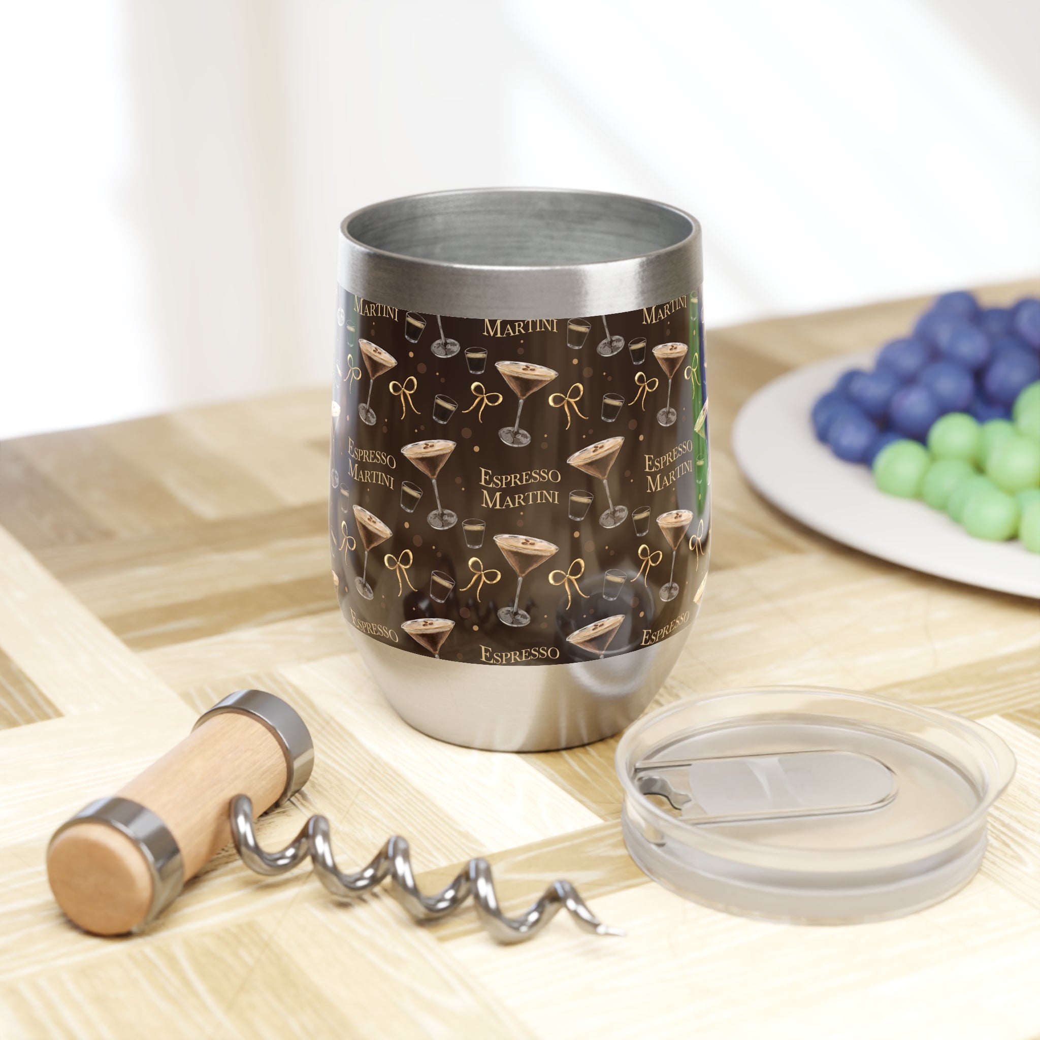 Espresso Martini Wine Tumbler — Dark Brown Espresso Collection Inspired Design
