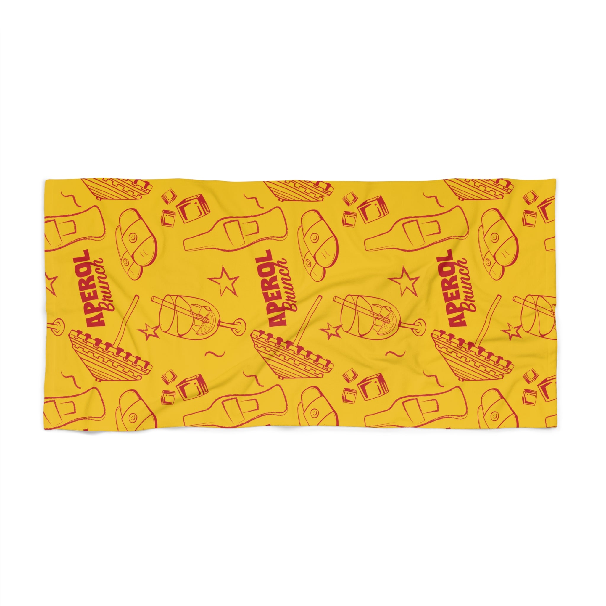 Aperol Brunch Beach Towel – Yellow Aperol Inspired Design