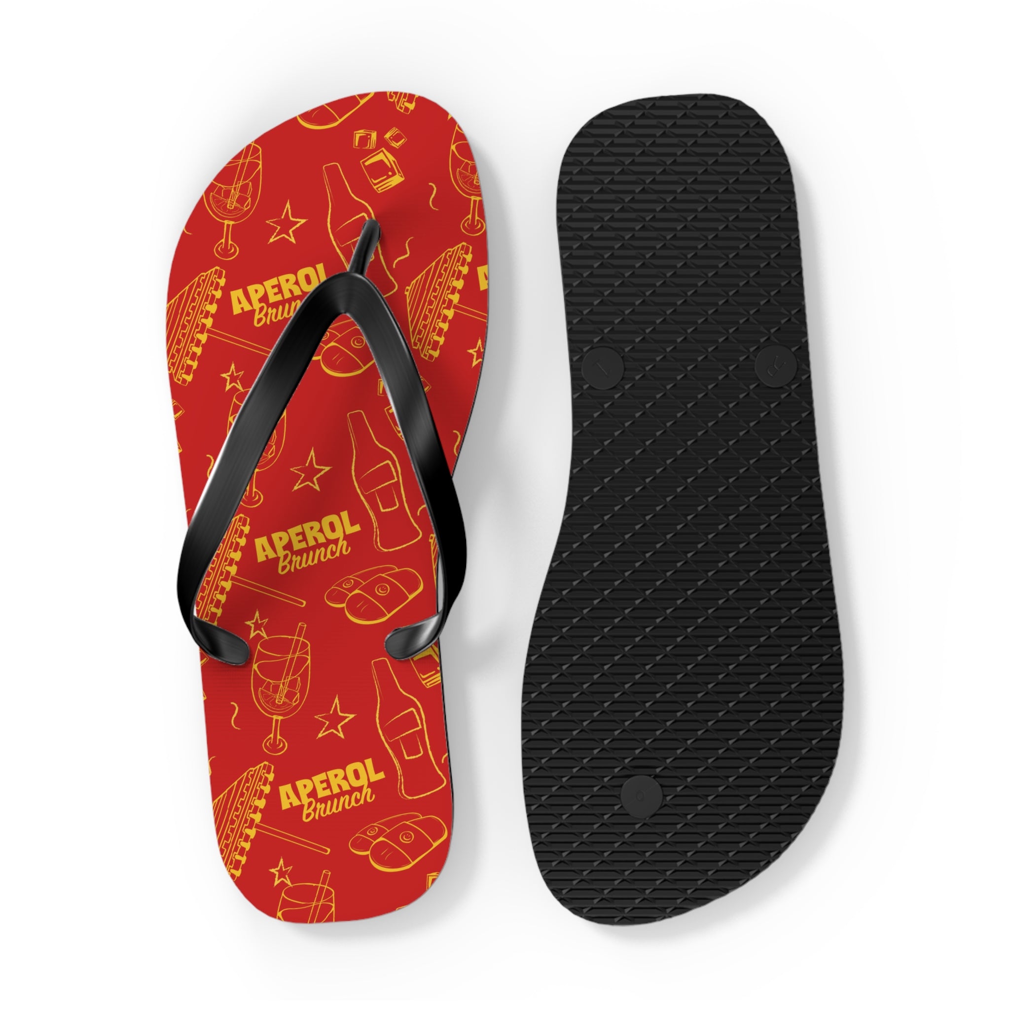 Aperol Brunch Flip Flops – Red Brunch Inspired Design