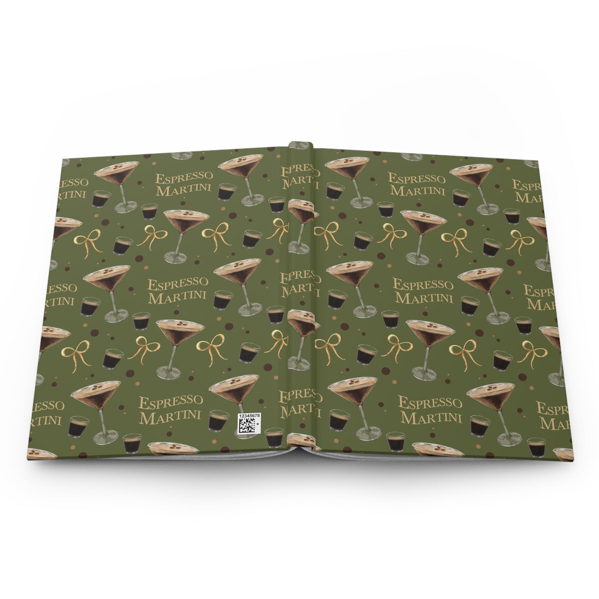 Espresso Martini Hardcover Journal – Olive Green Espresso Collection Inspired Design